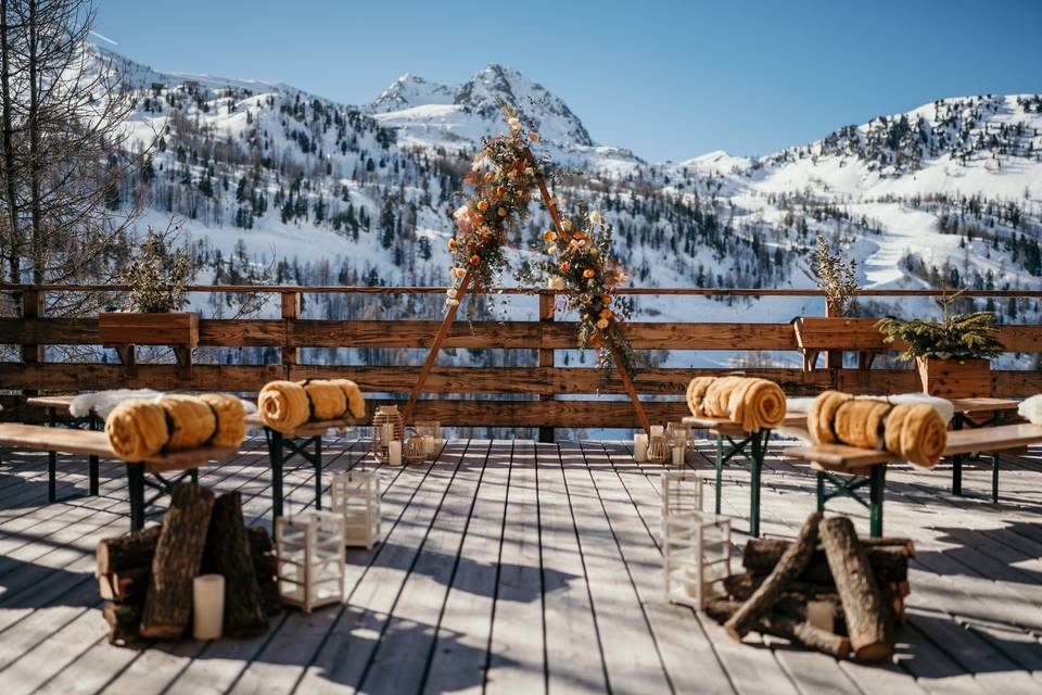 Cérémonie mariage hiver