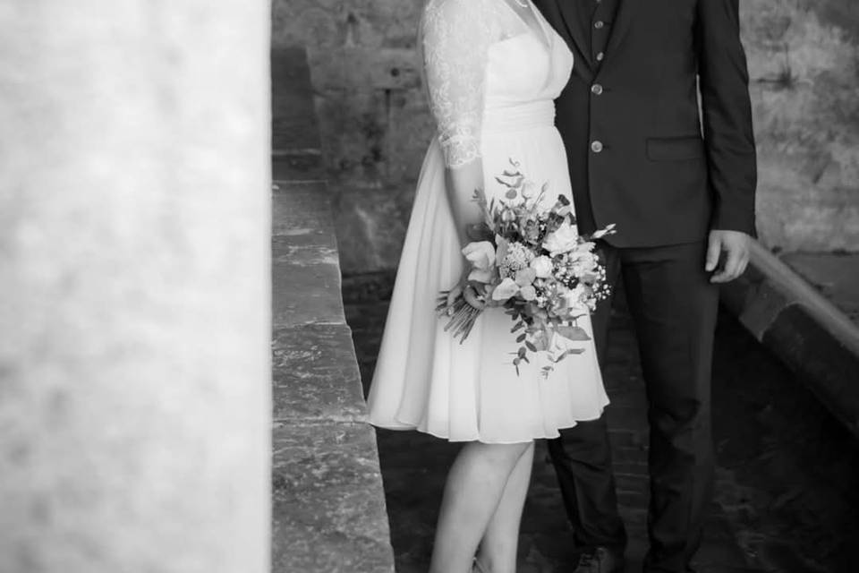Les mariés en noir et blanc