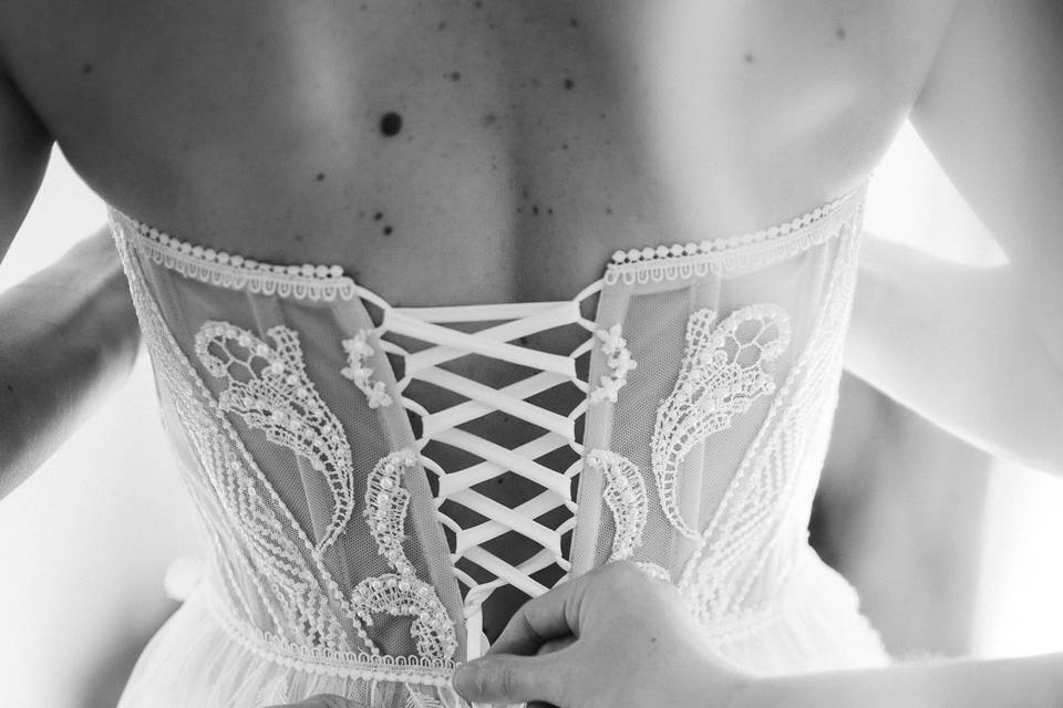 Préparatifs robe de la mariée