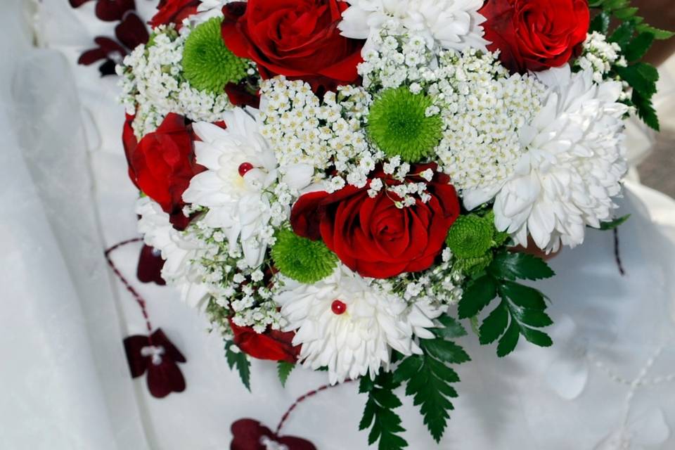 Le bouquet en rouge et blanc