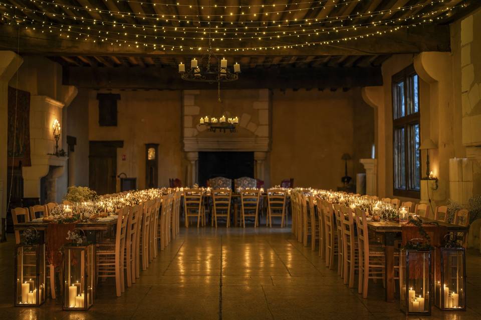 Salle de réception bougies