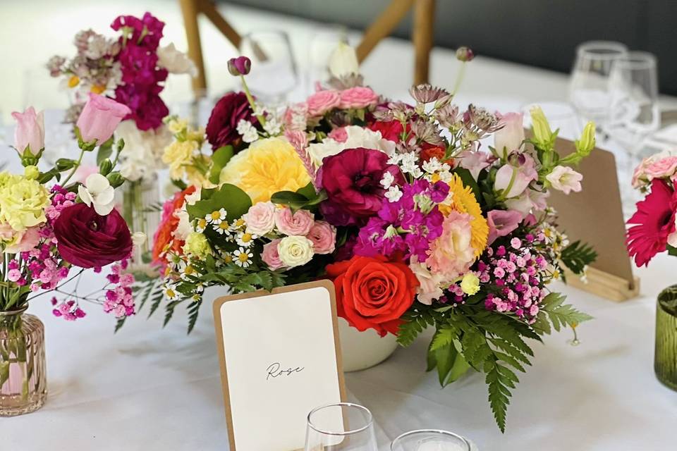 Bouquet de table coloré