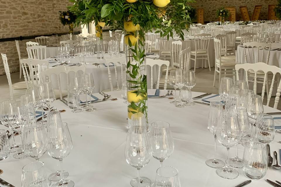 Centre de table citronné
