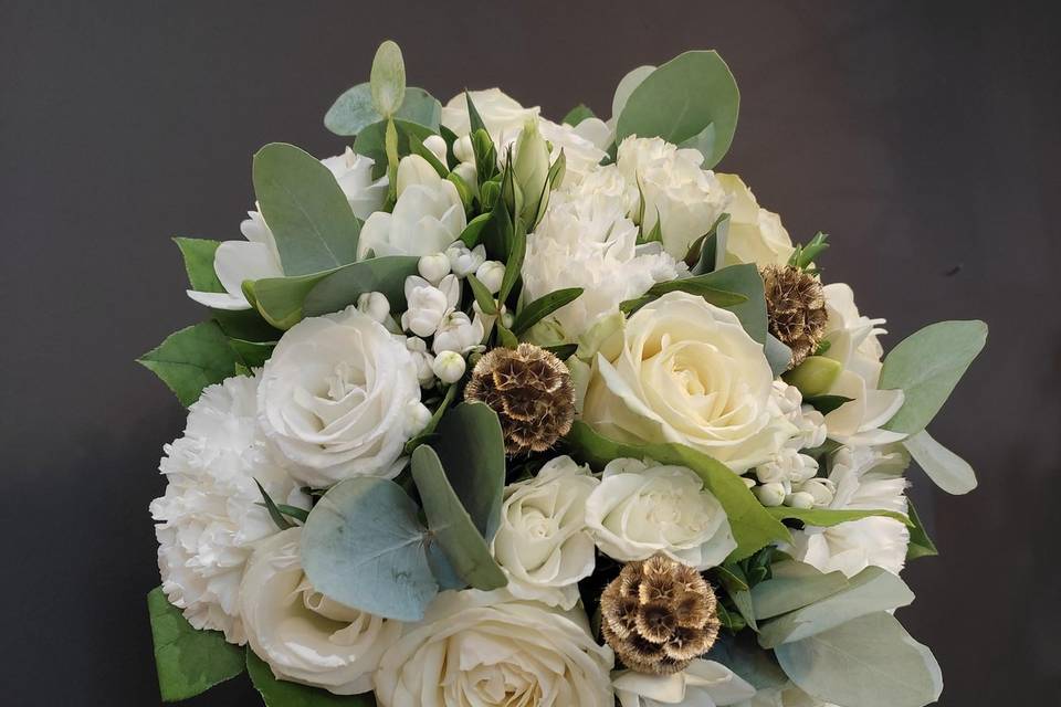 Bouquet mariée blanc et or