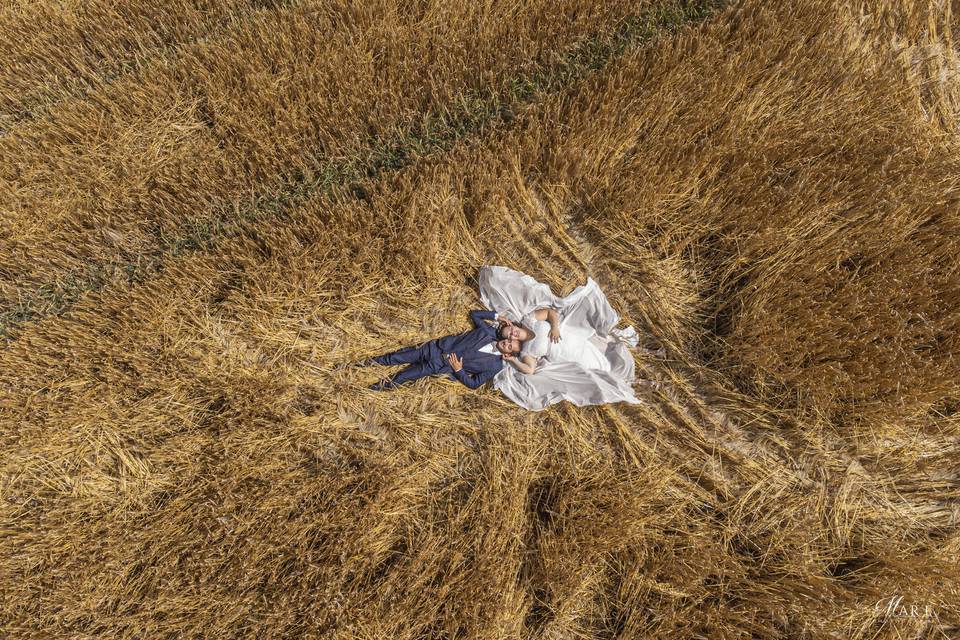 Séance photo couple drone