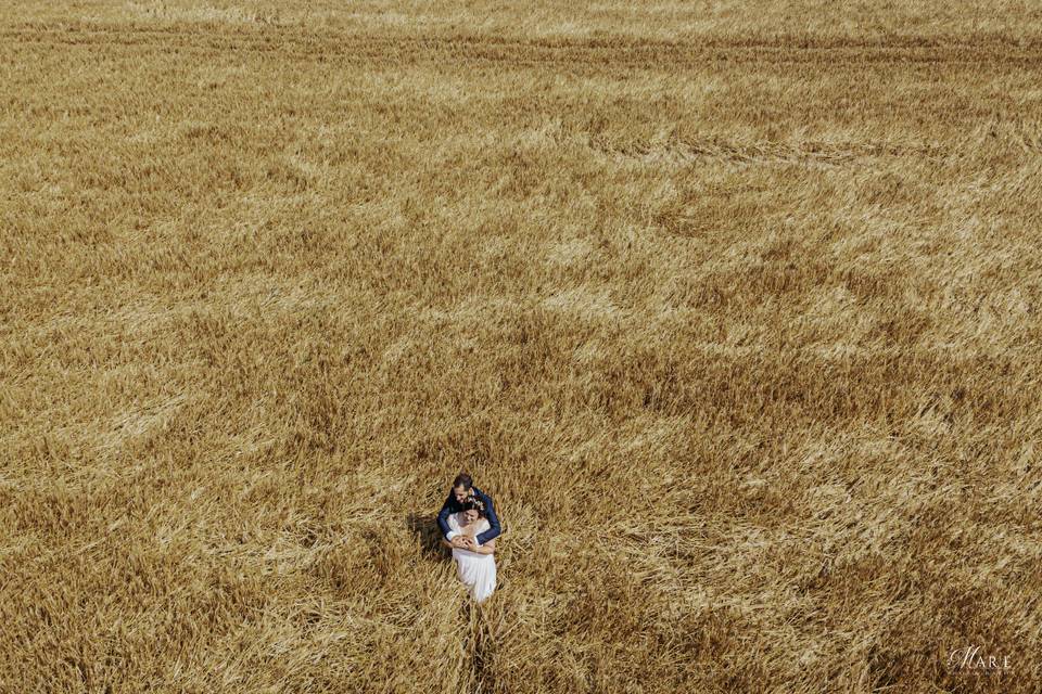 Séance photo couple drone