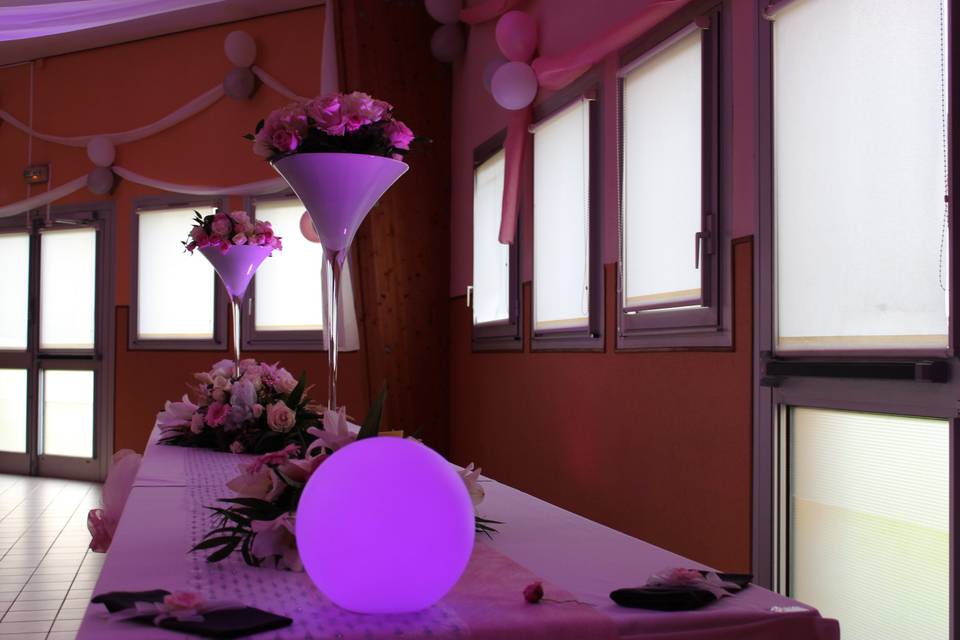 Décoration des tables avec led