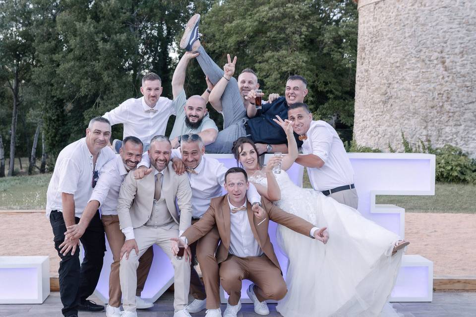 Photo groupe mariage Aix