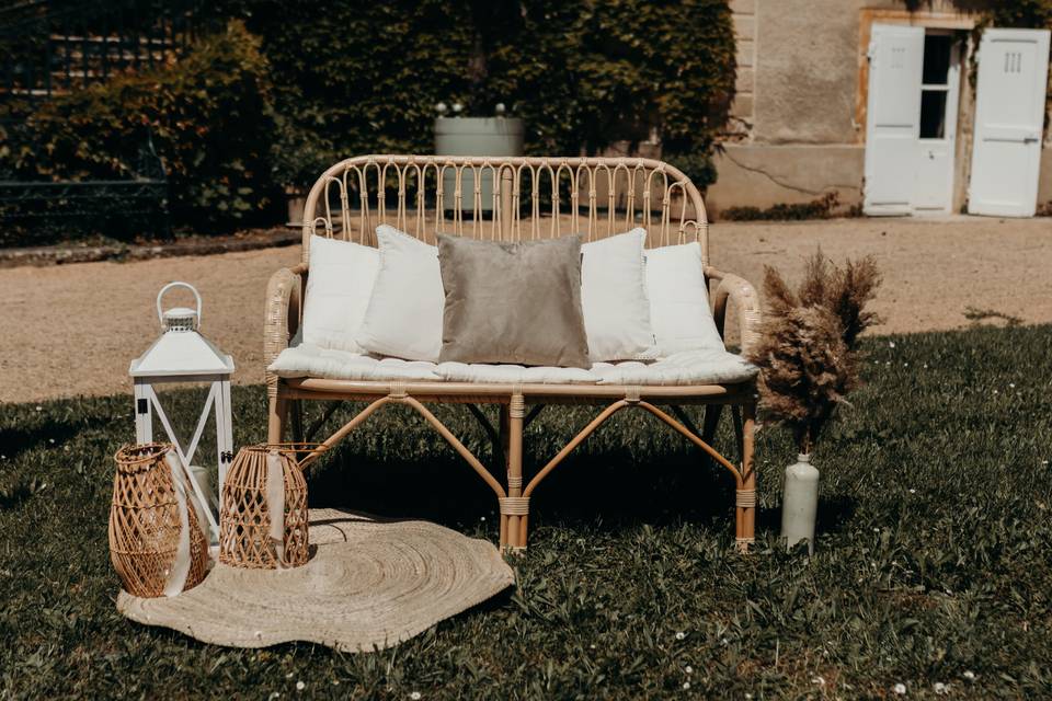 Banquette en rotin