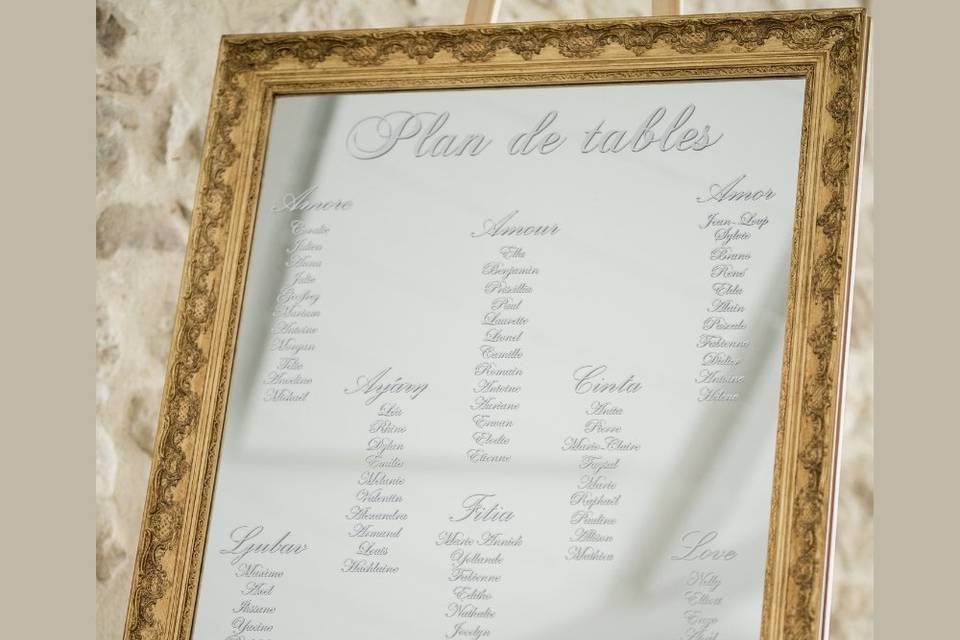 Miroir plan de table