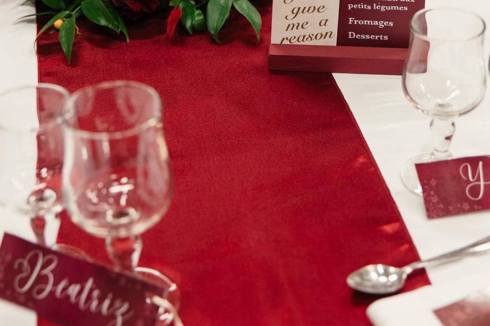 Centre de table et menu