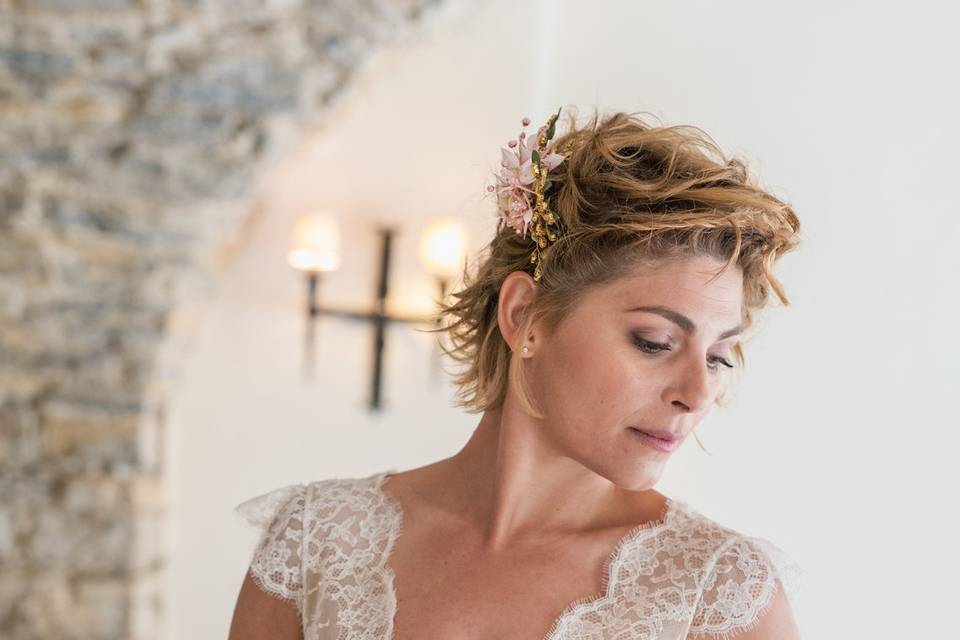 Coiffure mariée cheveux court