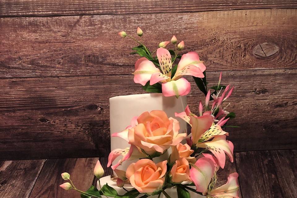 Gâteau ouvert fleurs