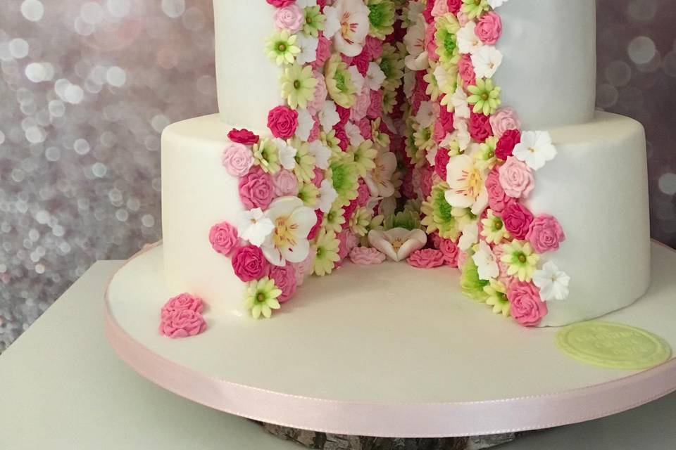 Gâteau ouvert fleurs