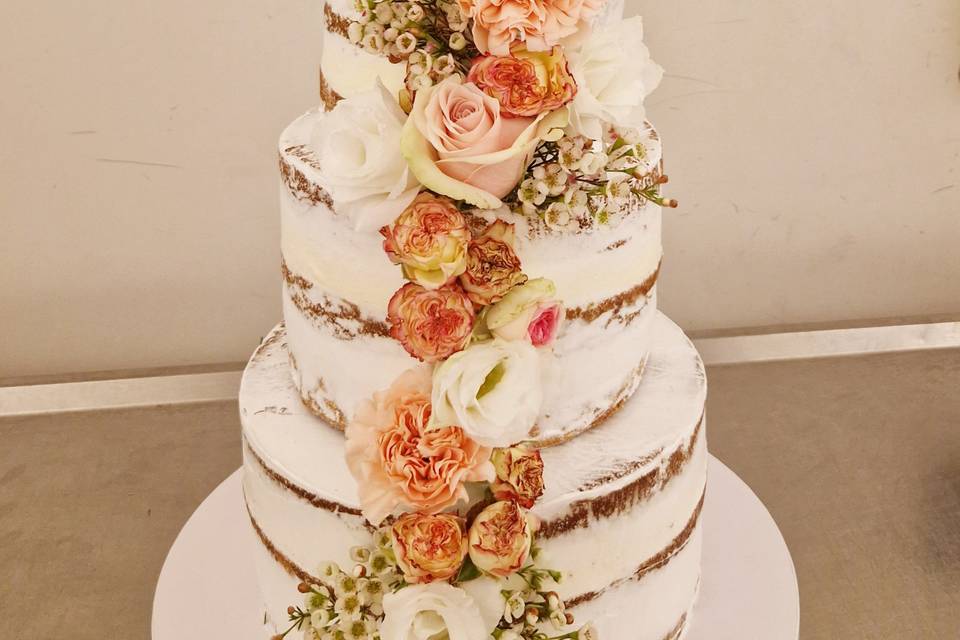 Wedding cake - Nude fleuri