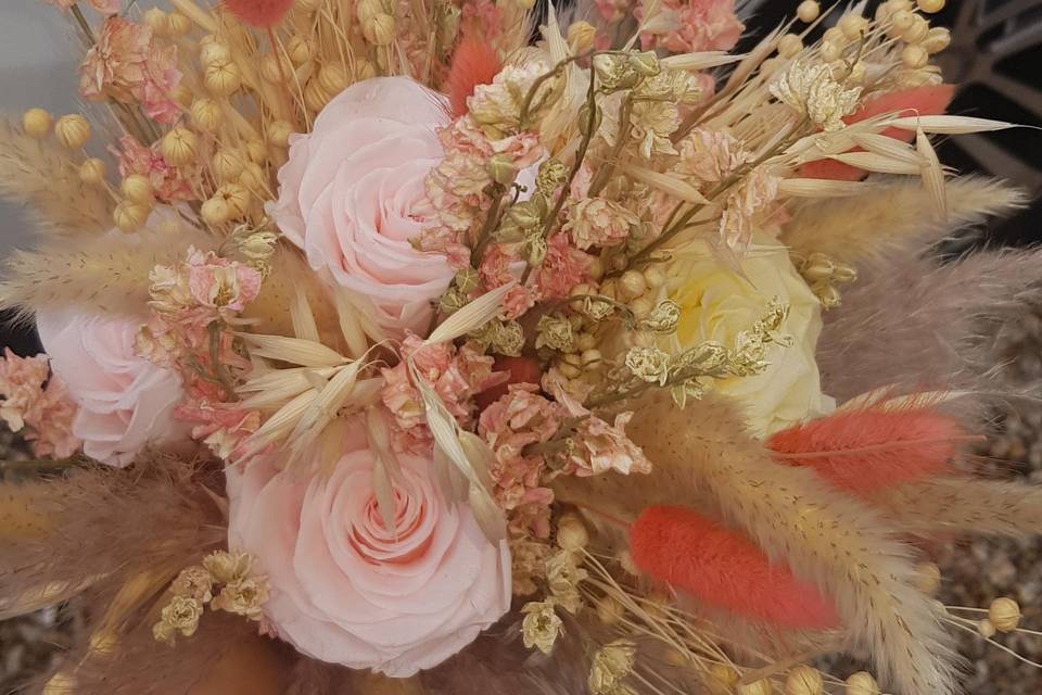 Bouquet de mariée fleurs séchées