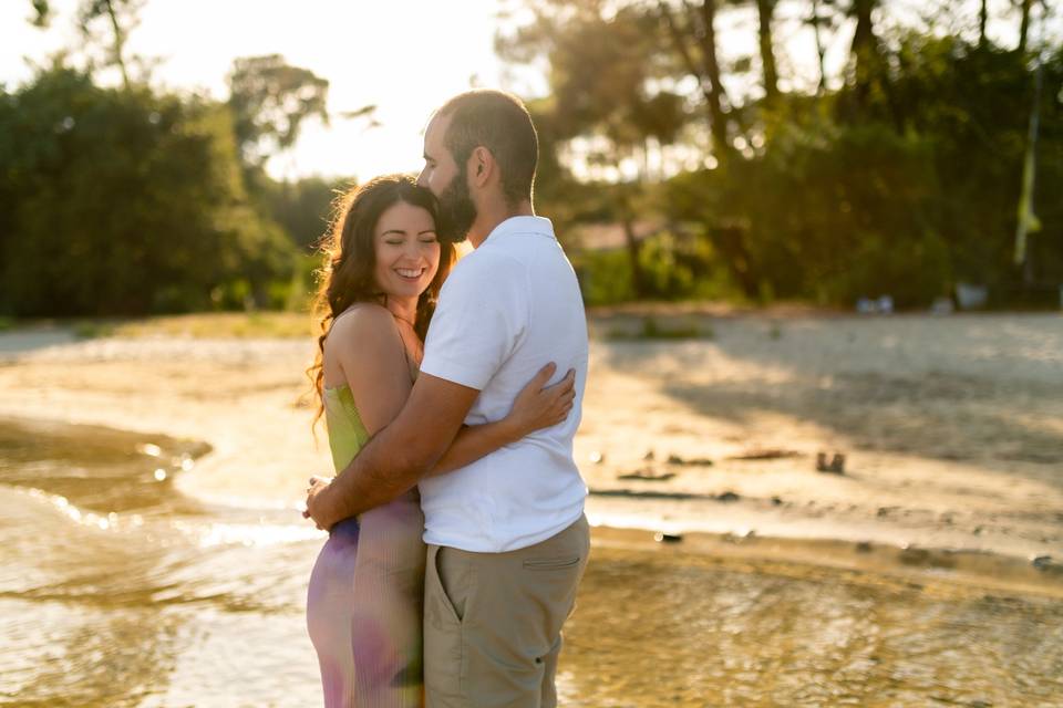 Couple en bord de mer
