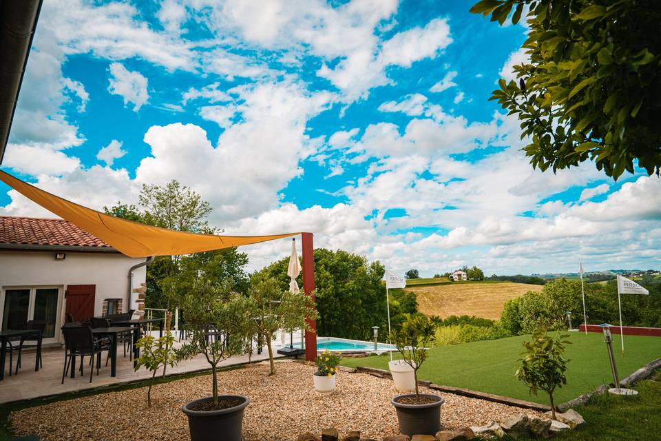 Vue sur la terrasse