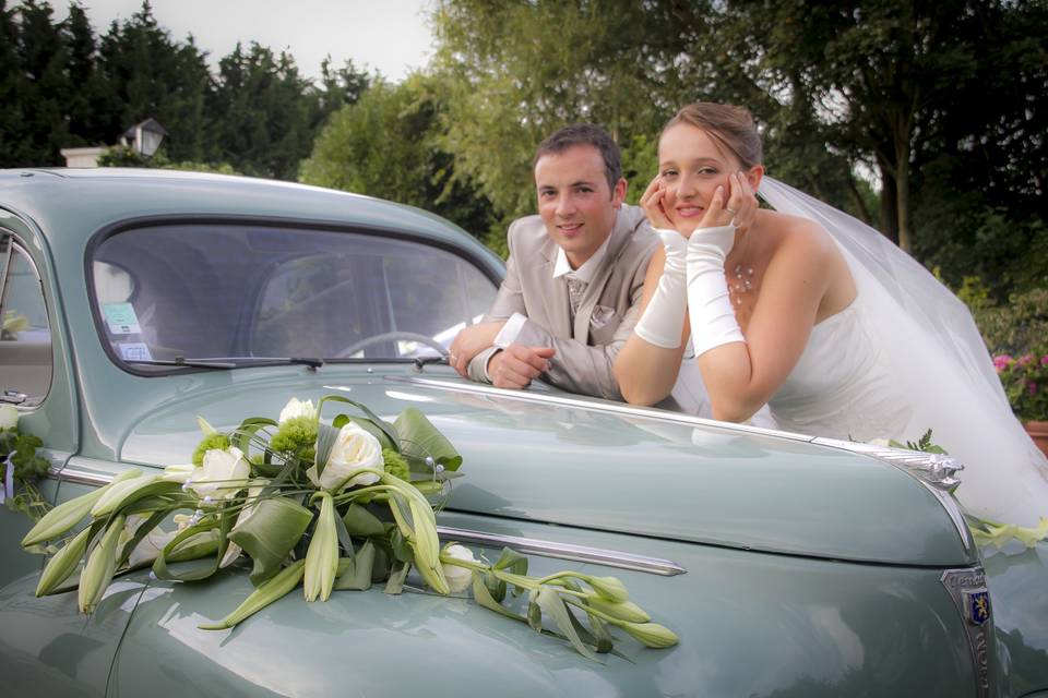 Couple bouquet fleurs