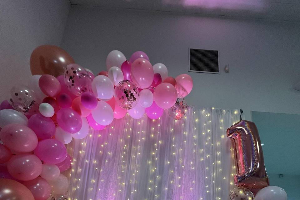 Fond led avec arche ballons