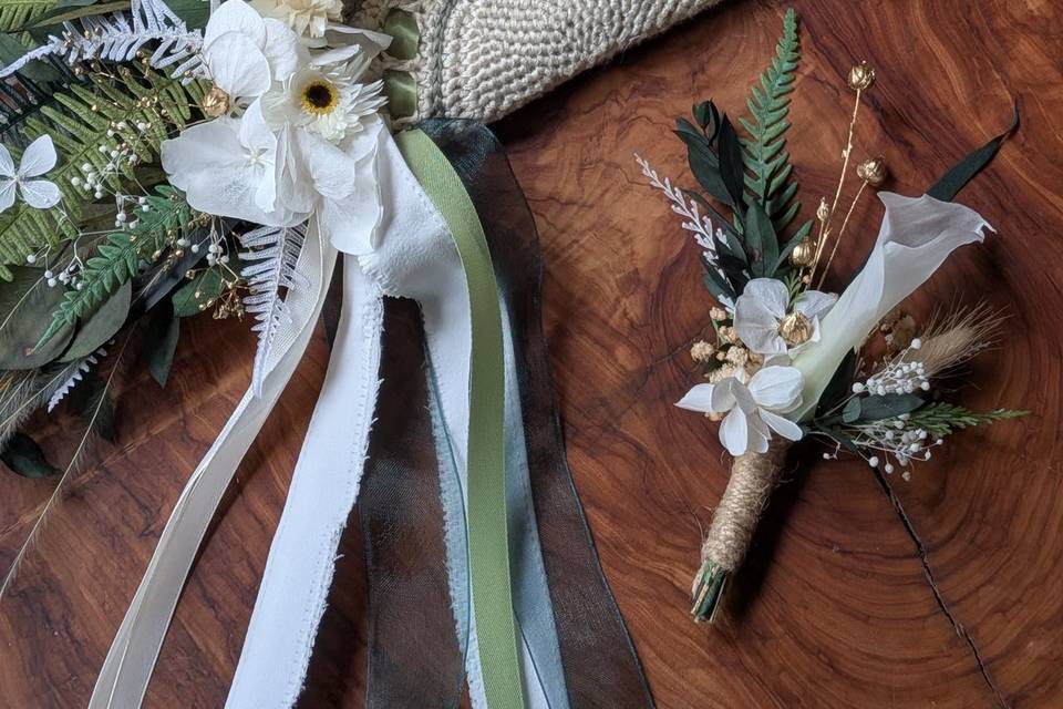éventail et boutonnière