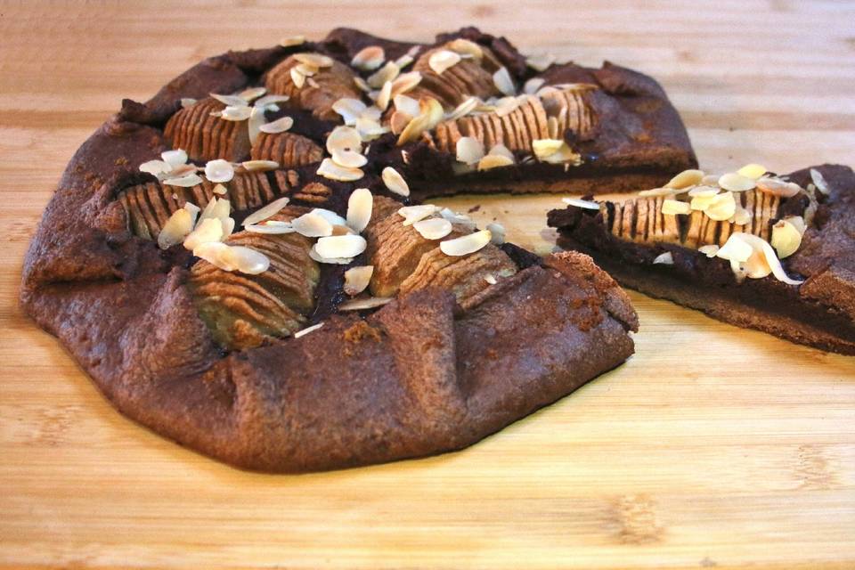 Tarte amandine poire-chocolat