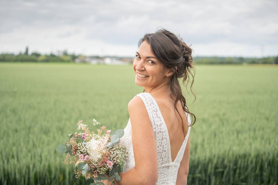 La mariée champs de blé