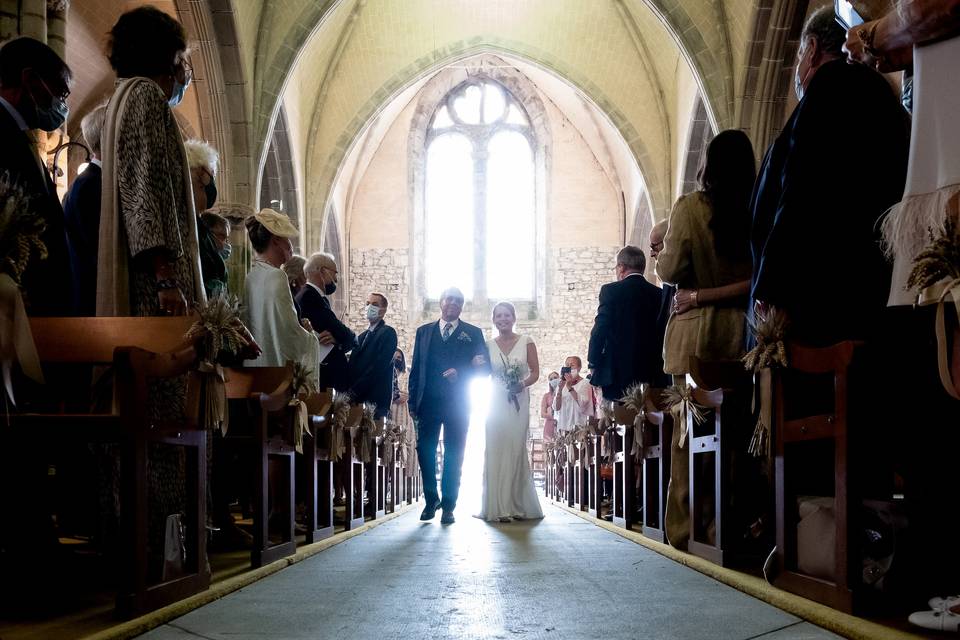 Entrée mariée avec son Papa