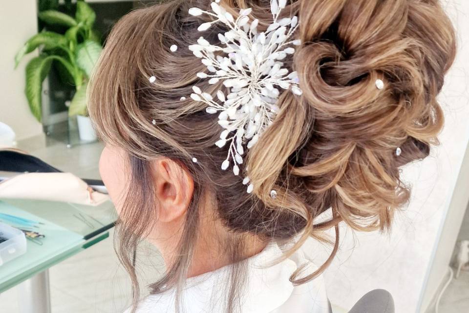 Chignon bouclé