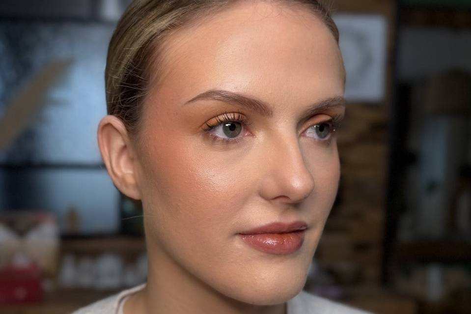 Maquillage shoot nude orangé