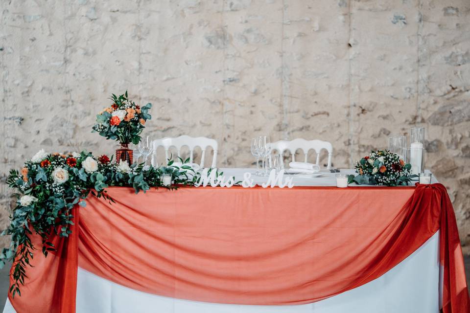 Table des mariés