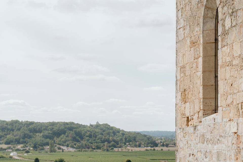 La vue de cette abbaye...