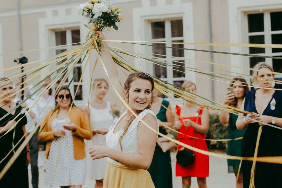 Bouquet de mariée rubans