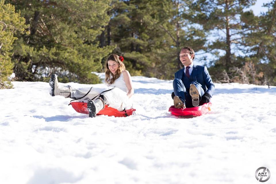 Trash the dress à la neige