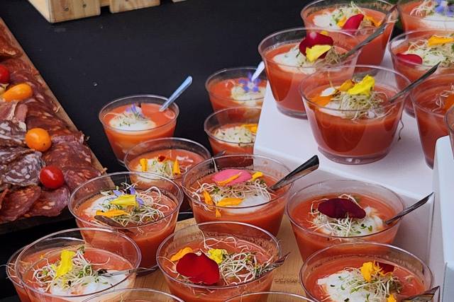 Oeuf parfait en gaspacho