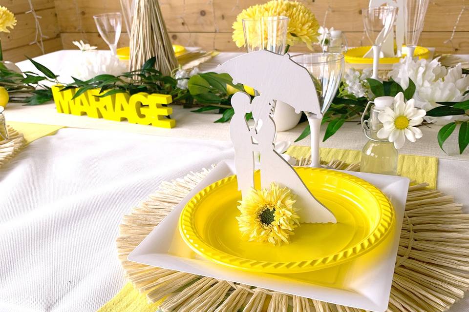 Mariage jaune et blanc