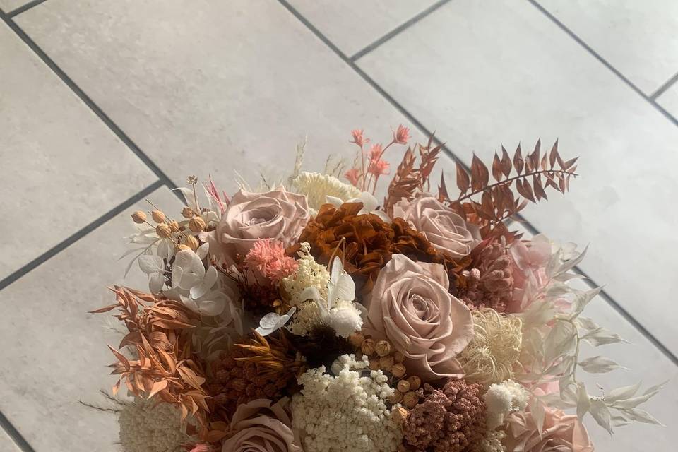 Bouquet mariée fleurs séchées