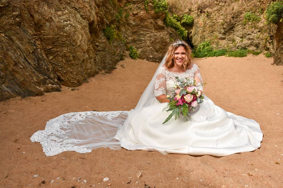 La mariée sur le sable