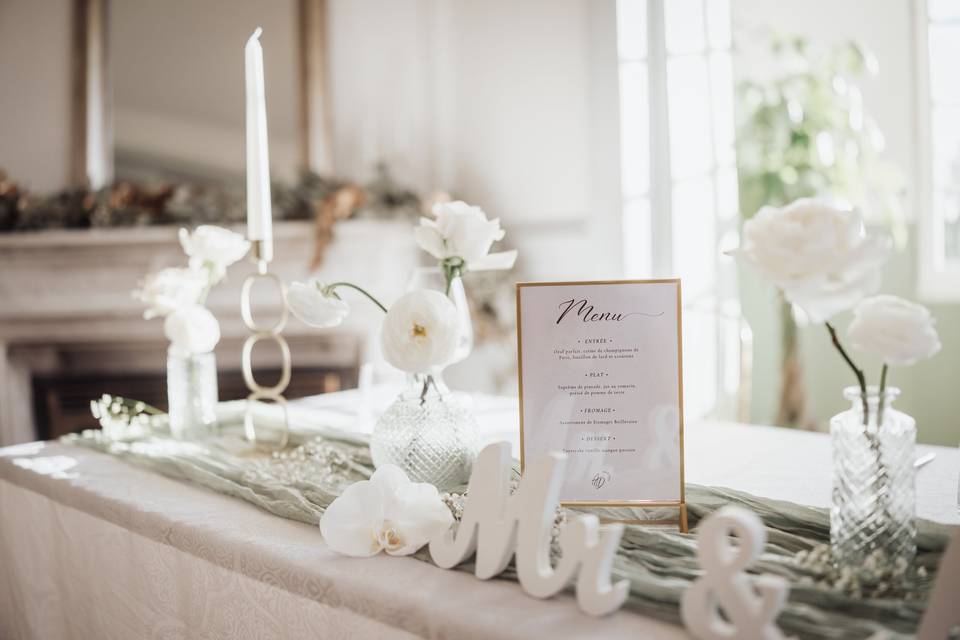 Table des mariés