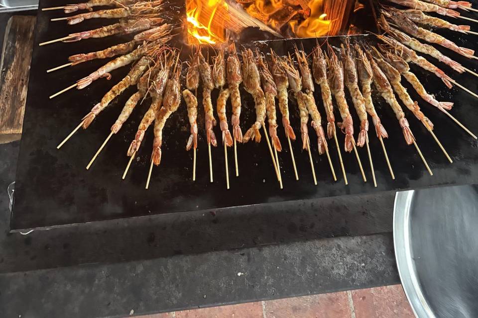 Brochette de gambas