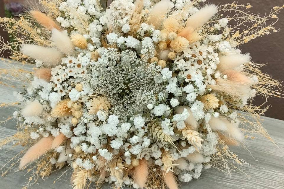 Bouquet de Mariée séché et Gyp