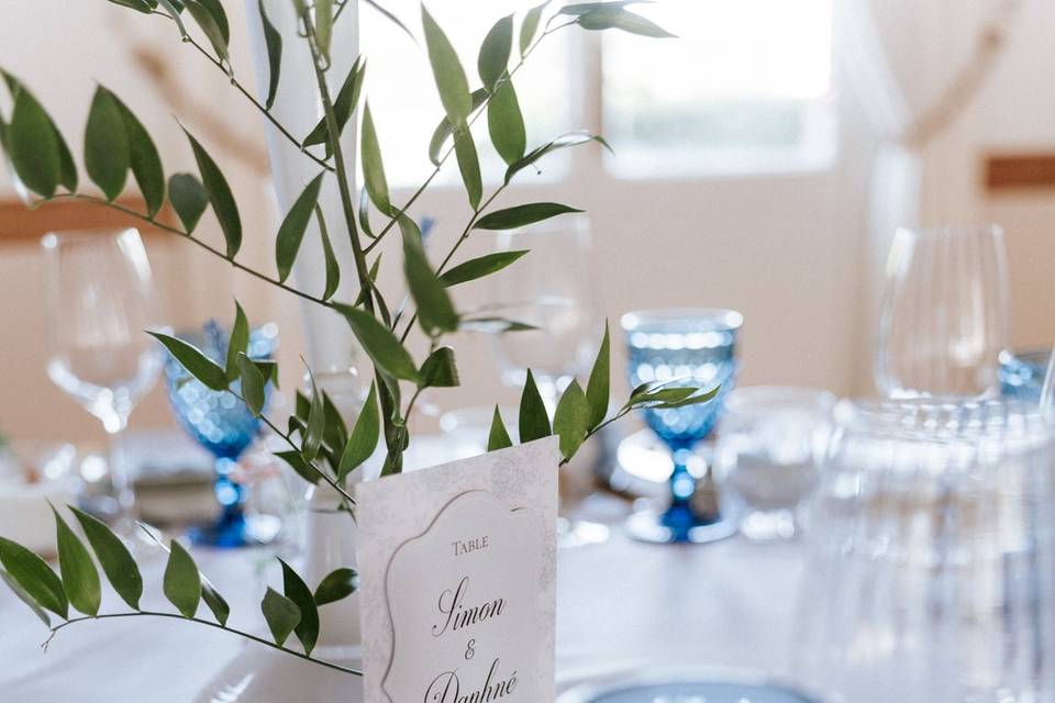 Nom de table - Lovely Blue