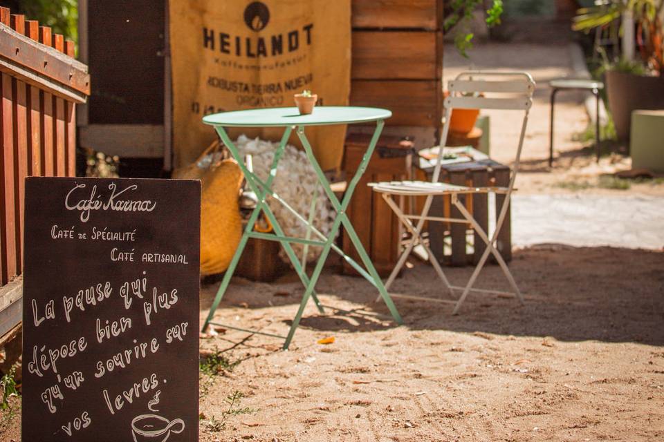 Set up dans un jardin