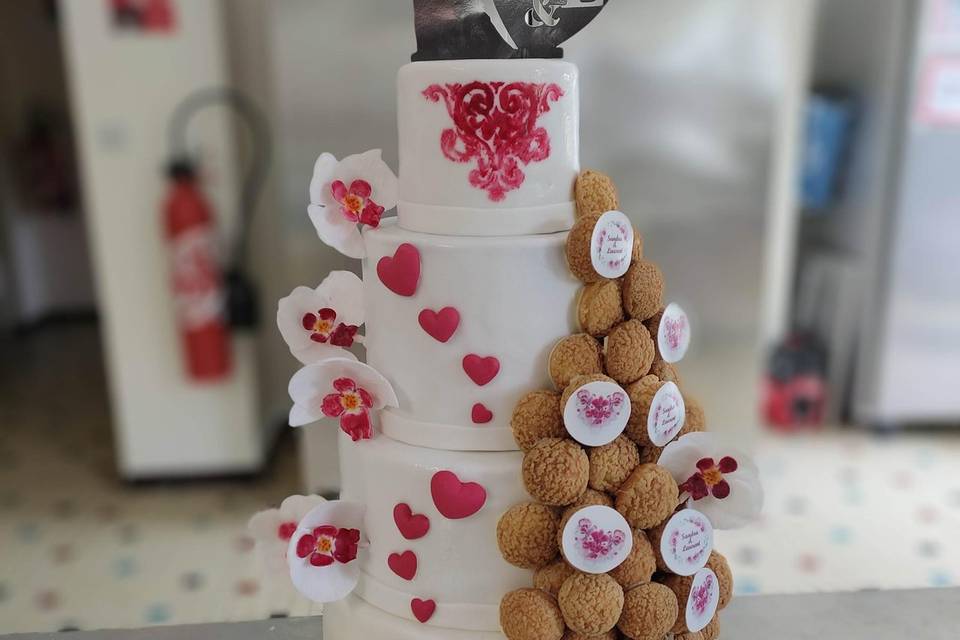 Wedding cake cascade de choux