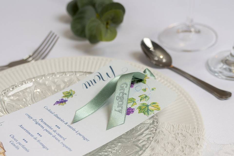 Menu + marque place