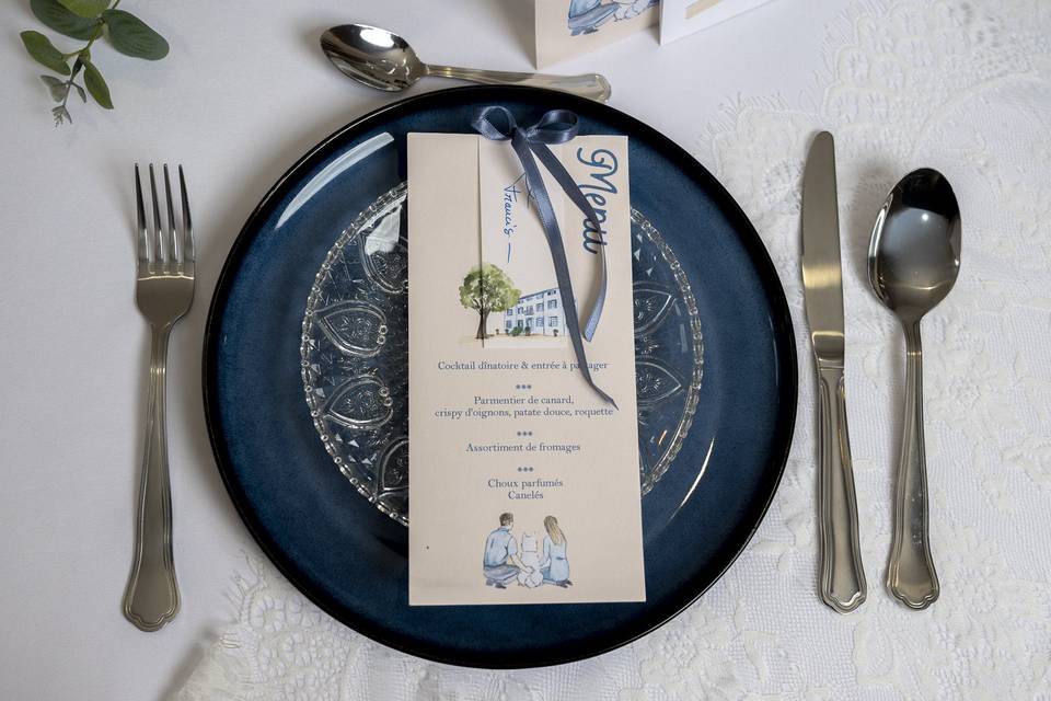 Menu + marque place