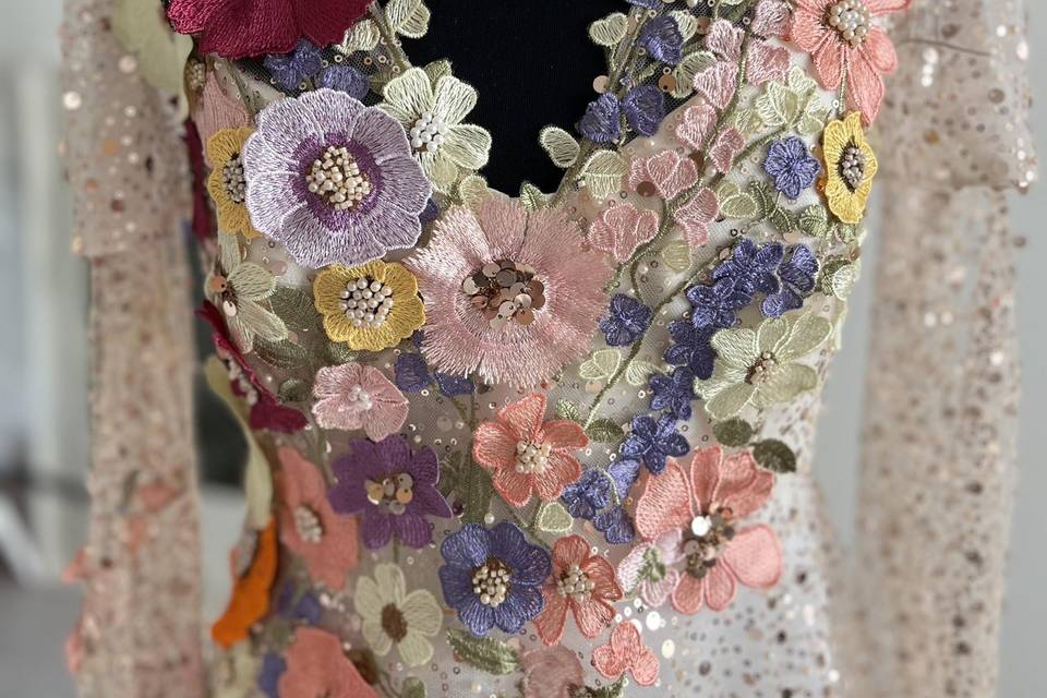 Robe de mariee fleurs