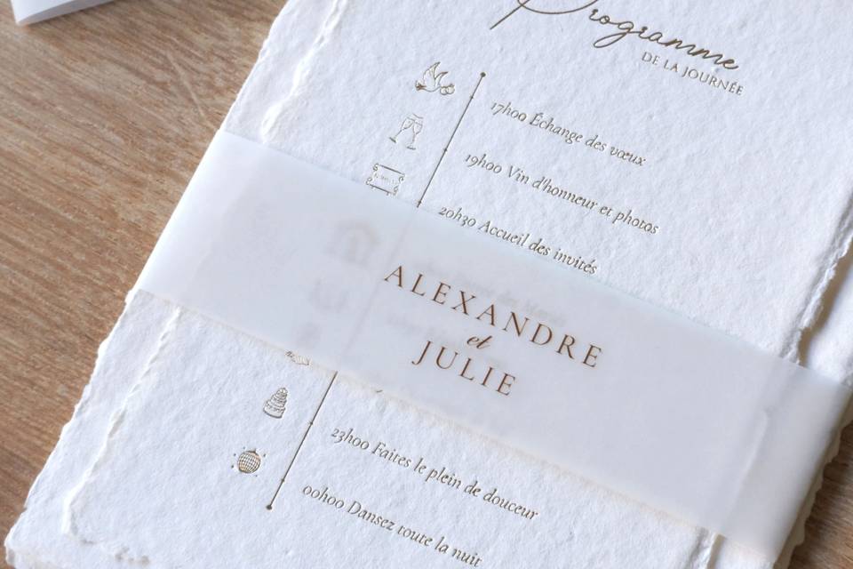 Carte artisanal avec bandeau