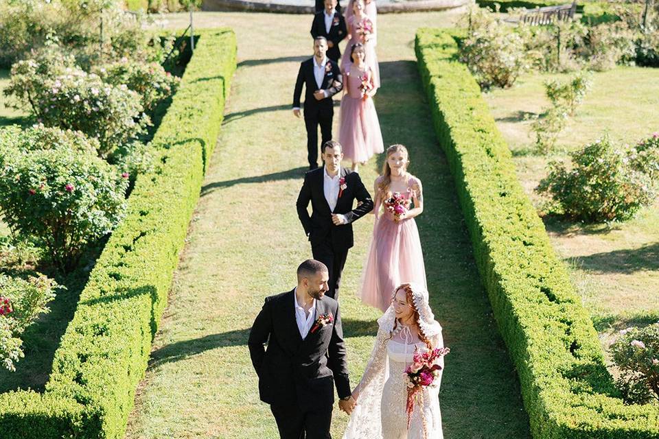 Arrivée dans les jardins