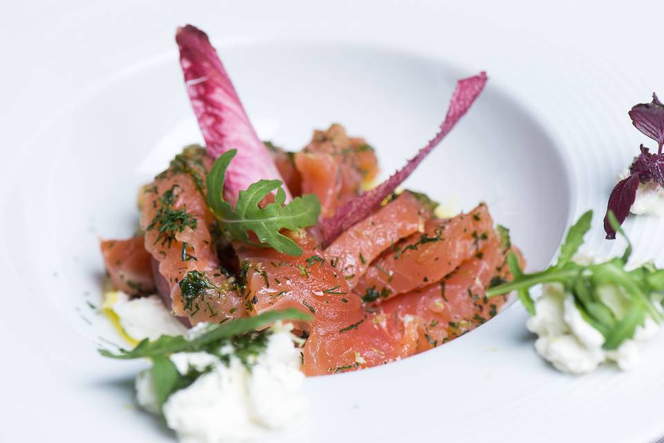 Entrée saumon gravlax